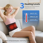 Lower Back Massager with Heat, Heating Pad for Back, Stomach Heating Pad, Waist Belt Wrap with Heat Vibration 3 Levels Adjustable, Touchscreen Control, Adjustable Size, Gifts for Dad Mom (Black)