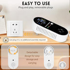 4 Packs Carbon Monoxide Detectors Plug in, 4-in-1 Natural Gas Leak Detector & Carbon Monoxide Detectors with Temperature & Humidity, Natural Gas Detectors for Home/Apartment/RV