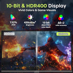 Amzfast 27 Inch Gaming Monitor 200Hz WQHD 2k 2560 x 1440p Monitor, Built-in Speakers, 1ms G-SYNC Compatible, HDR400,132% sRGB, VESA 100x100 Fast IPS Monitor with HDMI 2.0 x 2 & DP 1.4 x 2, AMZG27F5Q