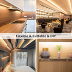 Lepro LED Strip Light, 32.8Ft Dimmable Vanity Lights, 3000K Super Bright LED Tape Lights, 420 LEDs SMD 2835, Strong 3M Adhesive, Suitable for Home, Kitchen, Under Cabinet, Bedroom, Warm White
