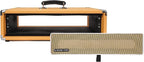 Sound Town Vintage 2U Amp Rack Case, 12.5" Depth with Rubber Feet, Dust Cover, Kickstand, Orange (STVRC-2OR)