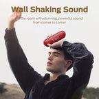 Tribit Bluetooth Speaker XSound Go, 16W Loud Sound & Deeper Bass, 24H Playtime, IPX7 Waterproof, Bluetooth 5.3 TWS Pairing Portable Wireless Speaker for Home, Outdoor (Red)
