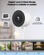 Atfoyer 2K Window Camera for Home Security with Full Color Night Vision, 2.4GHz WiFi Indoor Security Cameras, Human & Motion Detection, 24/7 Monitoring, 2 Way Talk, Easy Install