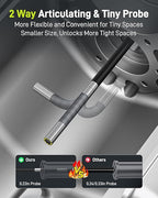 Anykit Articulating Borescope, 210° Two-Way 0.22in Slim Probe Endoscope with High-Brightness LED Lights, 4.3" IPS HD Video Inspection Snake Camera for Automotive Engine Inspect - 4FT