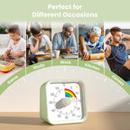InfPokid Visual Timer for Kids with Pause Function, Cute Silent Timer with Rainbow for Classroom, Teaching, Task, Kitchen, 60 Minute Countdown Time Management for ADHD (Rainbow Green)