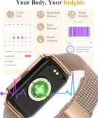 ChronArk Fitness Tracker Watch for Women Men, Step Counter Compatible with iPhone Android, IP68 Waterproof Activity Tracker with Sleep Monitor, 110+ Sports Pedometer (Minimalist, Duskgold, 1.57)