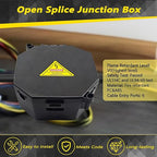 MIARALA Black Open Splice Junction Box (10 Pack), Splice Box Wire Electrical Junction Box with Cover V0 Flame Retardant Rating(Highest Level)