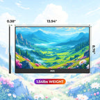 AOC 16T20 Portable Monitor 15.6" FHD 1080p IPS Display, USB-C Portable Laptop Screen, Mini HDMI, Built-in Speakers, Travel Monitor with Smart Cover, Compatible with Laptops, MacBook, PS5, Xbox