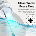 Portable Water Flosser for Teeth Cleaning – Travel Size, Compact & Cordless Water Flosser with UV Sterilizer, 5 Nozzles, 4 Pressure Modes, USB-C Rechargeable Dental Tool for Home or On-The-Go Use
