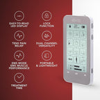 Massage Therapy Concepts Deluxe TENS Unit Muscle Stimulator & Accessories - Non-Invasive EMS Machine for Neck & Back Pain Relief, Sciatica - Electrotherapy with 12 Modes & 20 Intensity Levels