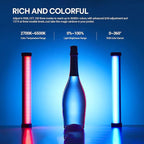 Godox TL30 RGB Tube Light, CRI 97+ TLCI 99+ Handheld Full Color LED Video Light Wand, 2700K-6500K Dimmable LED Light Stick, 37 FX Light Effects, 2900mAh Battery, Bluetooth APP Control