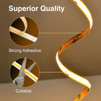 Pandery COB LED Strip Lights Warm White,24V Dimmable led Light Strip KIT with Remote and app Control,3000K 25FT/7.5m 8mm Wide Ra>90 Cuttable Flexible Strip Lights for Bedroom,Wardrobe,Cabinet