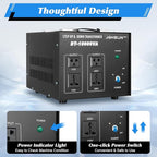 8000W/10000W Voltage Converter Transformer Step Up/Down 110V/220V Heavy Duty Transformer Power Converter Automatic Voltage Regulator Voltage Converter Circuit Breaker Protection (DT-10000VA)