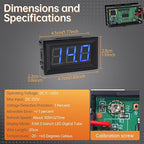 DiGiYes 5 Pack DC 5-120V Digital Mini Voltmeter 2 Wire 0.56 inch LED Display Panel Voltage Meter for Car Motorcycle Battery Monitor (Blue)