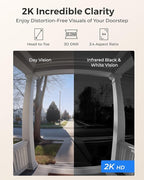 REOLINK 2K Video Doorbell PoE Camera with Chime, 3:4 Head-to-Toe View, 2-Way Talk, Person/Package Detection, Outdoor Waterproof, Smart Alerts, Supports NVR