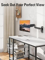 DreamAxis Single Monitor Wall Mount for 13-32" Computer Screens, Gas Spring Monitor Arm Holds Up to 19.8 lbs, Full Motion Height Adjustable Wall Bracket, 75x75/100x100mm VESA Mount, XD7001