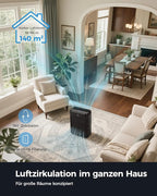 Slevoo Air Purifier for Home Large Room, H13 True HEPA Filter Air Purifiers & 3 × pre-filters for Bedroom,Office,Living Room,Covers Up to 1546 ft²,CADR 300 m³/h (Black)