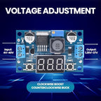 Seloky LM2596 Adjustable DC-DC Step-Down Buck Converter Module with LED Voltmeter Display, Voltage Regulator 4.0-40V Input to 1.25-37V Output Power Supply Module (Pack of 6)