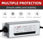 12V LED Driver 60 Watts Waterproof IP68 Power Supply Low Voltage Landscape Transformer AC 90-265V to 12V DC 5A Converter for Indoor Outdoor LED Strip and Any 12 V DC Device