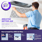 BNX TruFilter 16x30x1 Air Filter MERV 8 (4-Pack) - MADE IN USA – Dust & Pet Defense Electrostatic Pleated Air Conditioner HVAC AC Furnace Filters for Dust, Pet, Mold, Pollen MPR 600 – 700 & FPR 5