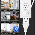 Multi Plug Outlet Extender,AC Flat Plug Adapter Outlet,Mini Indoor Wall Tap Plug, Electrical Wall Outlet Splitter,Fold-Able Wall Adapter for Cruise Ship Home Office and Travel (4Pack,White)