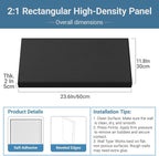 4 Pack High-Density Core with Fabric Cover Acoustic Panels – 24×12×2 In Self-Adhesive Soundproofing and Sound-Absorbing Wall Panels for Echo Reduction in Studio, Theater, or Recording (Midnight Black)