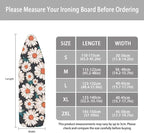ZCFYGDX Breathable Ironing Board Cover,Resist Scorch Polyester & Staining,Wear & Soil Resistant Covers, Easy Installation 3 Fasteners,Elastic Edges (15 x 54 inch) Oil Painting White Daisy Print