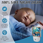 PODMemory Sea Turtle Stained Glass Night Lights Plug into Wall for Room, Sea Turtle Night Light LED for Bedroom