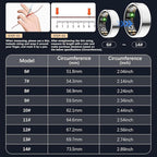Smart Health Ring for Women Men, Fitness Tracker Ring with Heart Rate, Blood Oxygen, Sleep Tracker, Step Tracker, No Subscription Fee, IP68 Waterproof Smart Ring for iPhone & Android (Silver, 9#)