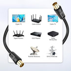 XMSJSIY RG6 Coaxial TV Cable 9.5mm TV Male to Male Adapter Cord w/ 9.5mm TV Female to Female Coupler Connector Cord for HDTV,Set-top Box, Radio,Satellite Receivers - 5M/16.4FT