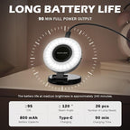 PrielPaek 3-in-1 Magnetic Beauty Selfie Light for Phones, with 2.4" Mirror Magnetic Selfie Light, Adjusted 3 Modes, Rechargeable Fill Light for Selfies, for Photography,Makeup,Vlog,TikTok,Video(Black)