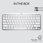 Logitech MX Keys Mini Minimalist Wireless Illuminated Keyboard, Compact, Bluetooth, Backlit, USB-C, Compatible with Apple macOS, iOS, Windows, Linux, Android, Metal Build - Pale Gray