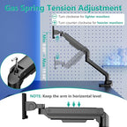WALI Ultrawide Monitor Arm for 17 to 49 Inch Heavy Duty Curved Screens, Holds 44 Lbs, Adjustable Gas Spring Single Monitor Desk Mount for Samsung Odyssey G9, 75x75/100x100 VESA (GSM001XL-P), Black
