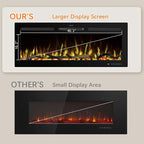 45" WiFi Electric Fireplace Inserts, Recessed and Wall Mounted Fireplace Heater W/Adjustable Flame Color & Brightness, Thermostat, 9H Timer, App and Remote Control, 750/1500W