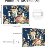 Bvtewkhz Floral Birds Morris 3 Gang Triple Toggle Decorative Outlet Covers Light Switch Plate Electrical Receptacle Switchplate For Bathroom Kitchen Bedroom