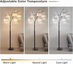 Fansdrick Dimmable Floor Lamp - Arc Floor Lamps for Living Room, 4000LM Super Bright Modern Tall Standing Lamp with Black Shades & Heavy Base, Mid Century Tree Floor Lamp for Bedroom Office