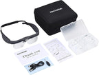 YOCTOSUN Magnifying Headset with 3 LED Lights, Storage Case, Head Strap and 5 Detachable Lenses 0.75X,1.25X,2.0X,3.0X 4.0X, Magnifying Glasses for Close Work, Jewelry, Hobby