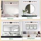 SOPEAS 8-Light Black Vanity Light Fixtures,Vanity Lights Clear Glass ShadeRust and Moisture Resistant Easy to Install Vanity Lights for Bathroom Light Over Mirror