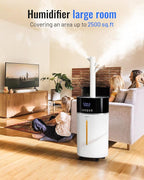 Yokekon Cool and Warm Mist Humidifier Large Room, 4.76Gal/18L Humidifiers for Home 2500 sq ft, Air Humidifiers for Bedroom with Diffuser&Extended Tube, Whole House Humidifiers for Nursery Baby Plants