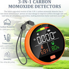 3 in 1 Carbon Monoxide Detectors Portable Co2 Detector for Travel CO Detector with Magnetic Back, 3-in-1 CO Monitor with Audible & Visual Alarm for Camping, Hotel, Car & RV