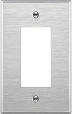 ENERLITES Decorator Switch or Outlet Metal Wall Plate, 430 Stainless Steel, Corrosion Resistant, Mid-Size 1-Gang 4.88" x 3.11", UL Listed, 7731M, Silver
