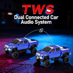 WSTER WS-X65 Pickup Truck Replica Bluetooth Speaker – HD Sound, FM Radio, TWS Stereo, LED Party Lights, USB/TF Playback, Built-in Mic – Cool Portable Car Design Speaker for Outdoors & Home (Blue)