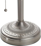 Newrays White Matted Glass Bankers Desk Lamp with Pull Chain Switch Plug in Fixture,Sand Nickel Base