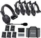 Accsoon Como MIC02-1H4R Wireless Headset Intercom System 5-Person Full Duplex 1312ft Team Communication Group Talk, Links up to 9-Person, 10+Hour Battery Life