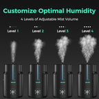 6L/1.59Gal Humidifier for Plants, Reptile Fogger Mister with Precise Temp & Humidity Probe/Expandable Hose, Smart Humidifier for Grow Tent, Mushroom, Houseplants, Reptile Tank 24H Timer