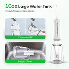 FRESKO Water Dental Flosser with Constant Pressure Technology - Portable Electric Flosser with 50-Day Battery, 10oz Tank, IPX7 Waterproof, 4 Modes & 5 Tips for Deep Oral Clean