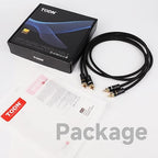 TODN HiFi RCA Cables Audiophile RCA to RCA Male Silver-Plated-OCC Core Shielded Audio Cable for Home Stereo Systems (6.5ft/2m, 1 Pair)