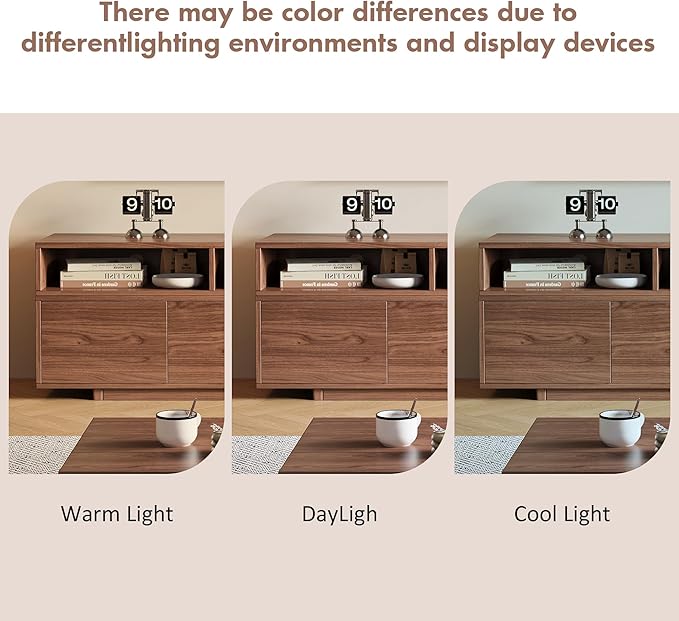 Extendable TV Stand for 65-100 Inches TVs - Walnut Entertainment Console with 2 Cabinets, 3 Open Compartments & 1 Adjustable Shelf, Cable Management, Adjustable Length 63''-94.5'' (Walnut, 63"-94.5")