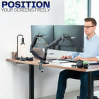 VIVO Dual Monitor up to 32 inches and 19.8 lbs per Screen, Pneumatic Arm Desk Mount, Articulating Counterbalance, VESA Stand, Classic, STAND-V002O