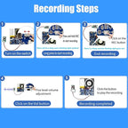 XLW Sound Module, 16MB Push Button Activated Sound Module with Speaker,Type-C Cable Charging, 16Min Easy Sound Recording Chip for Personalized Greetings, DIY Projects, Holiday Crafts ect.(Blue-10Pack)